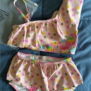 Pink Star and Cupcake Print Bikini Set